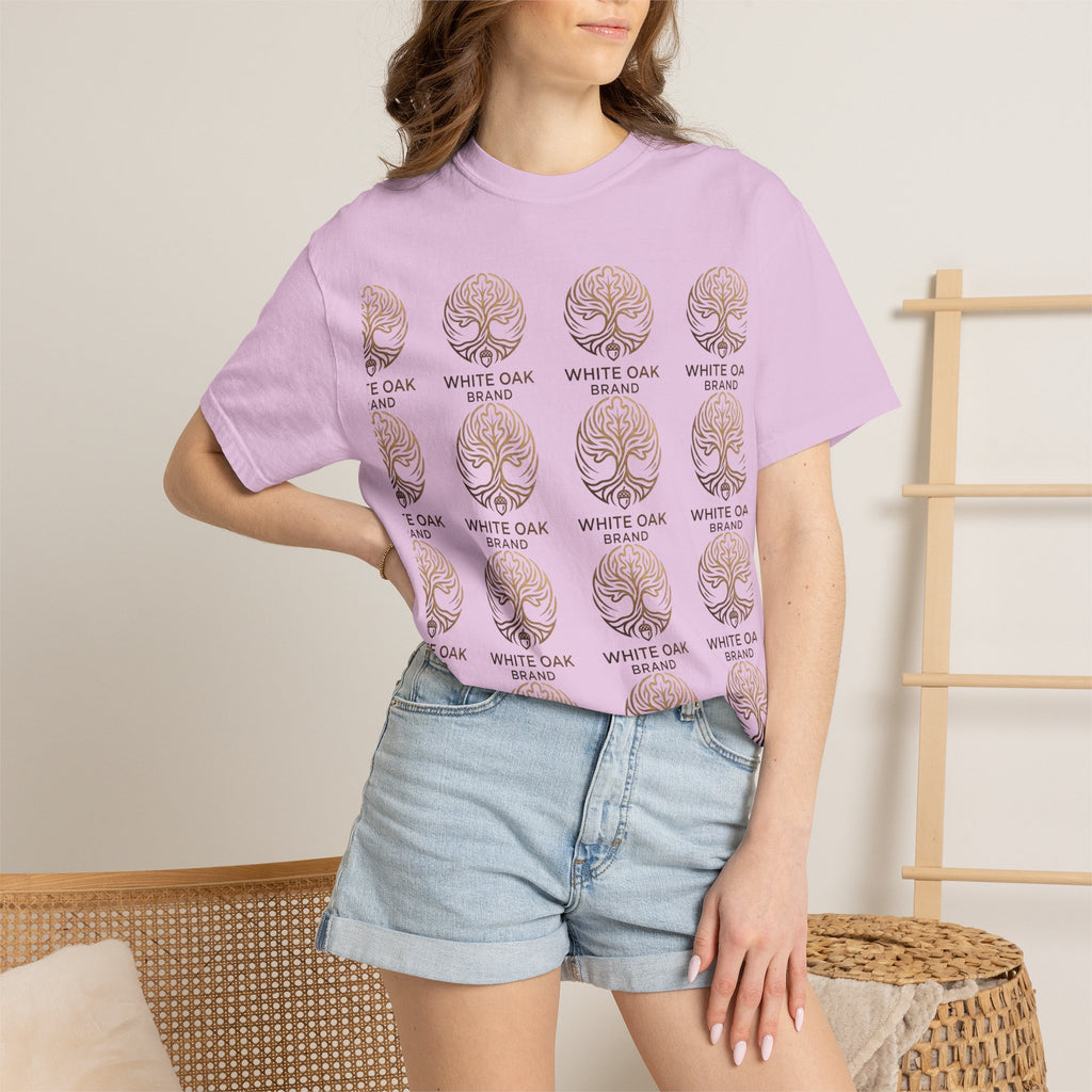 White Oak Brand Repeat Logo T-Shirt — Vintage Tree Skull Graphic Tee
