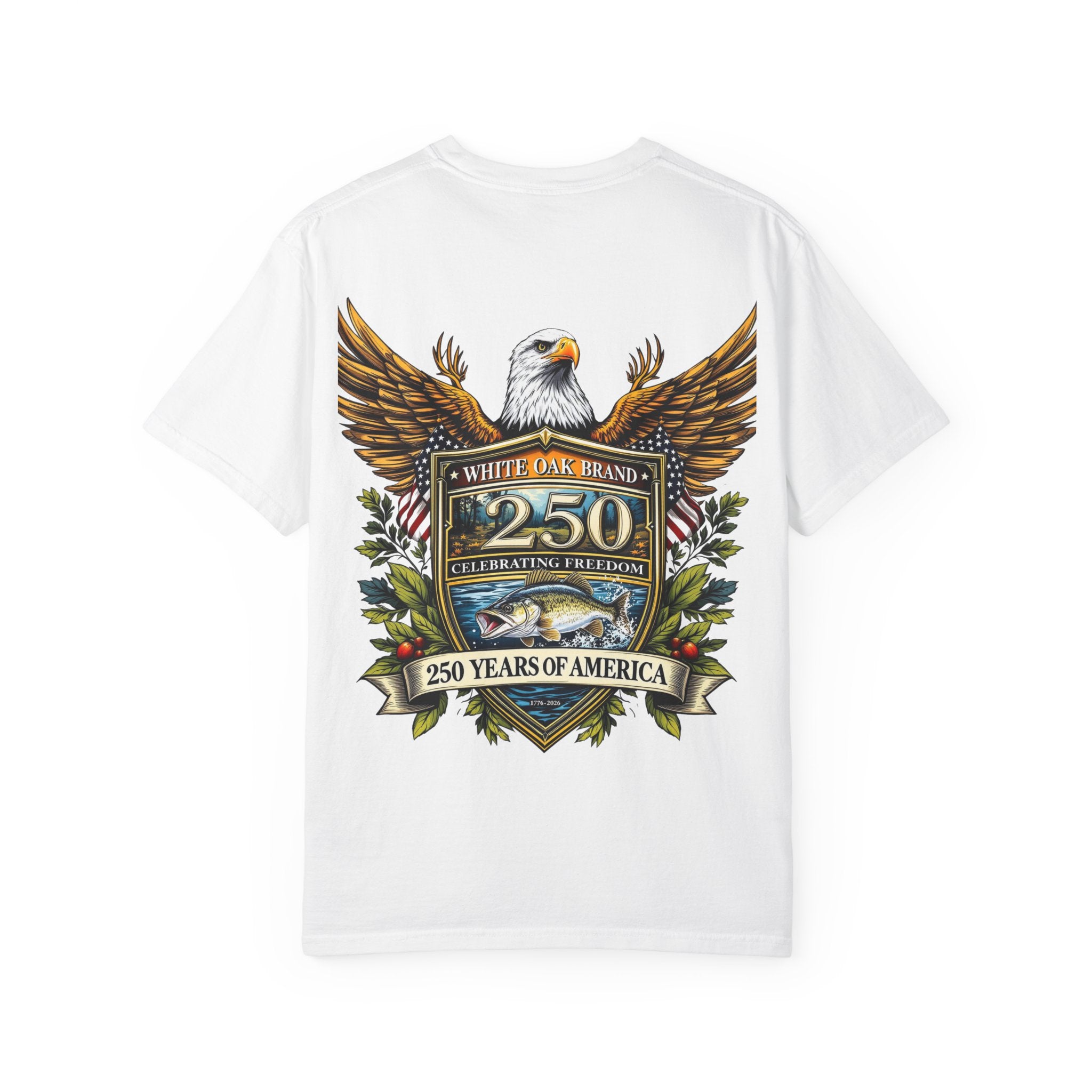 White Oak Brand Logo T-Shirt — Repeated Tree Emblem Tee