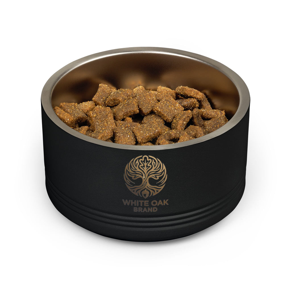 White Oak Brand Stainless Pet Bowl — 18oz Ceramic-Look Metal Dog & Cat Dish