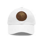 White Oak Leather Patch Dad Hat — Embossed Tree Logo Cap