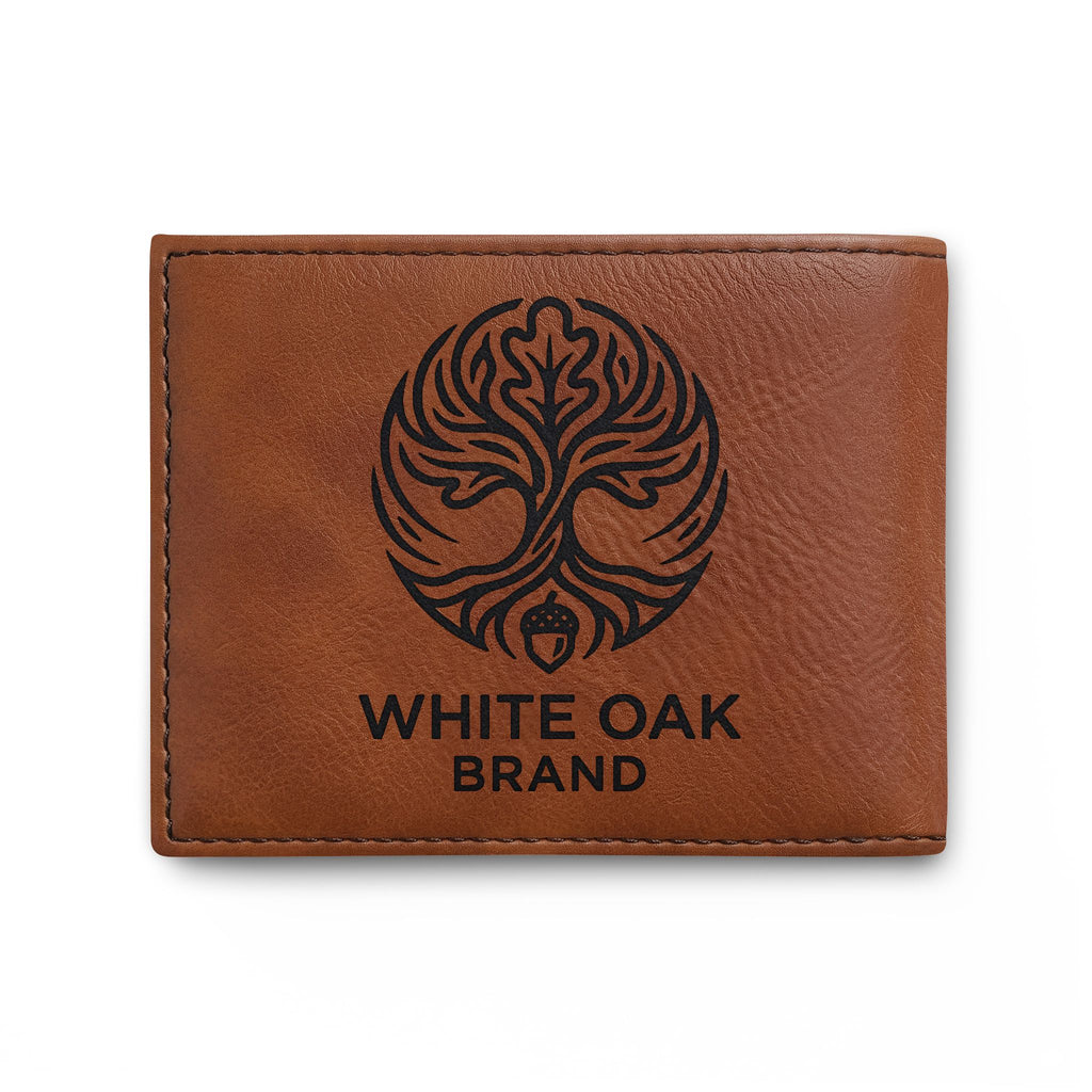 Leather Bi-Fold Wallet — White Oak Brand Tree Logo