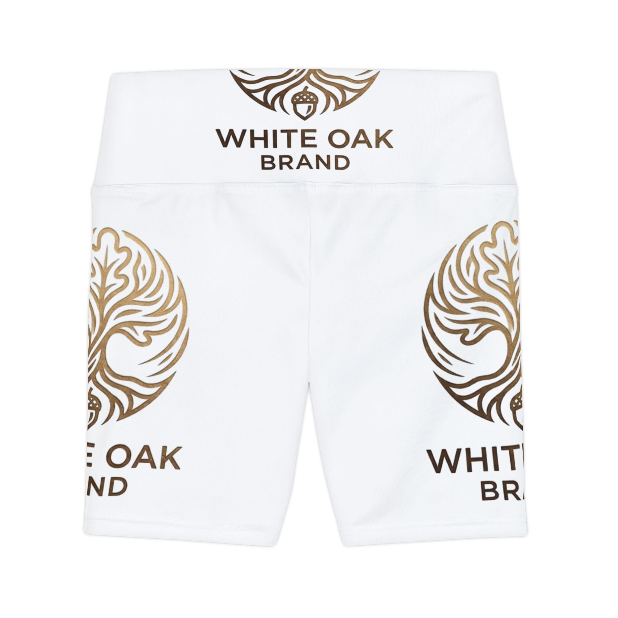 Workout Shorts — White Oak Brand Logo All-Over Print