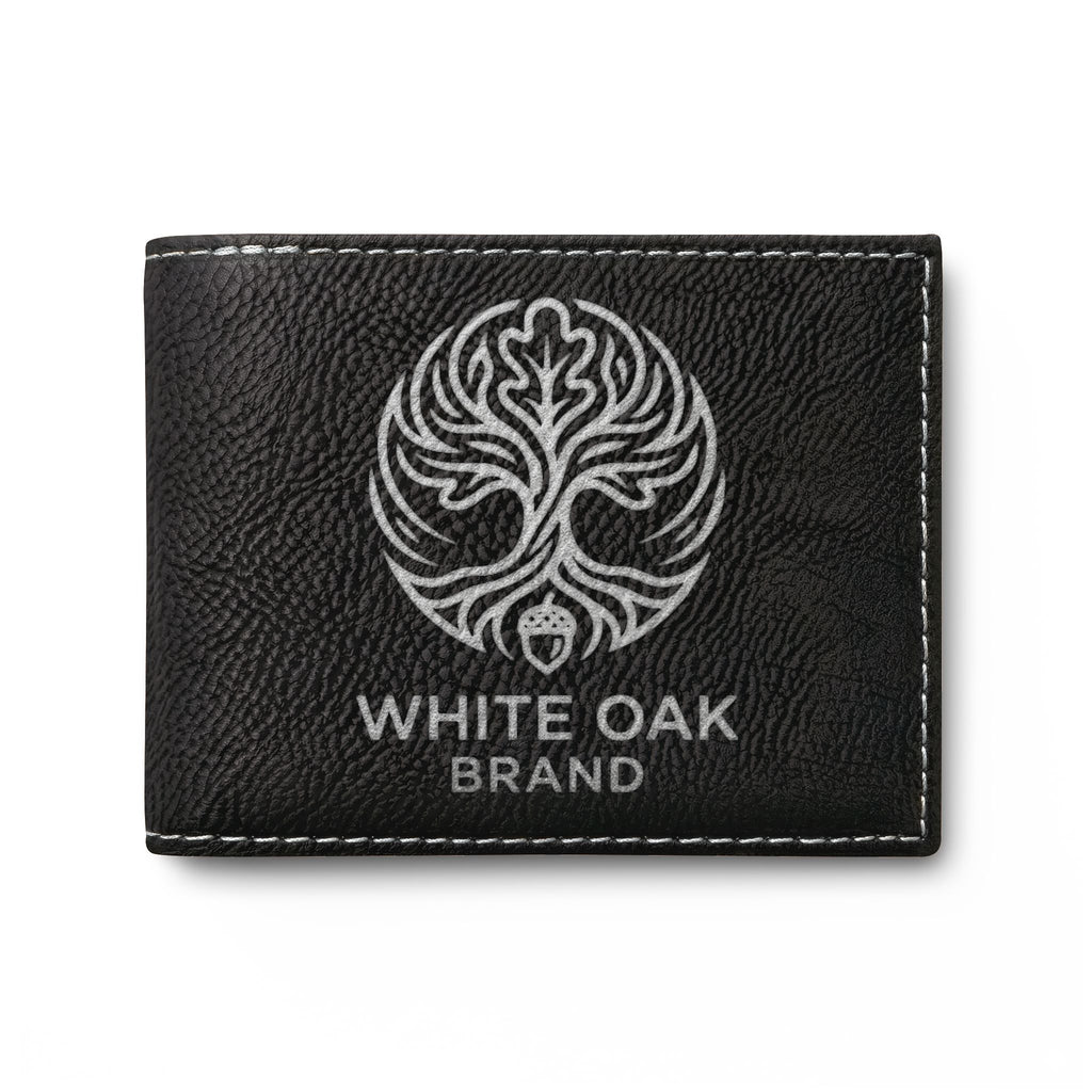 Leather Bi-Fold Wallet — White Oak Brand Tree Logo