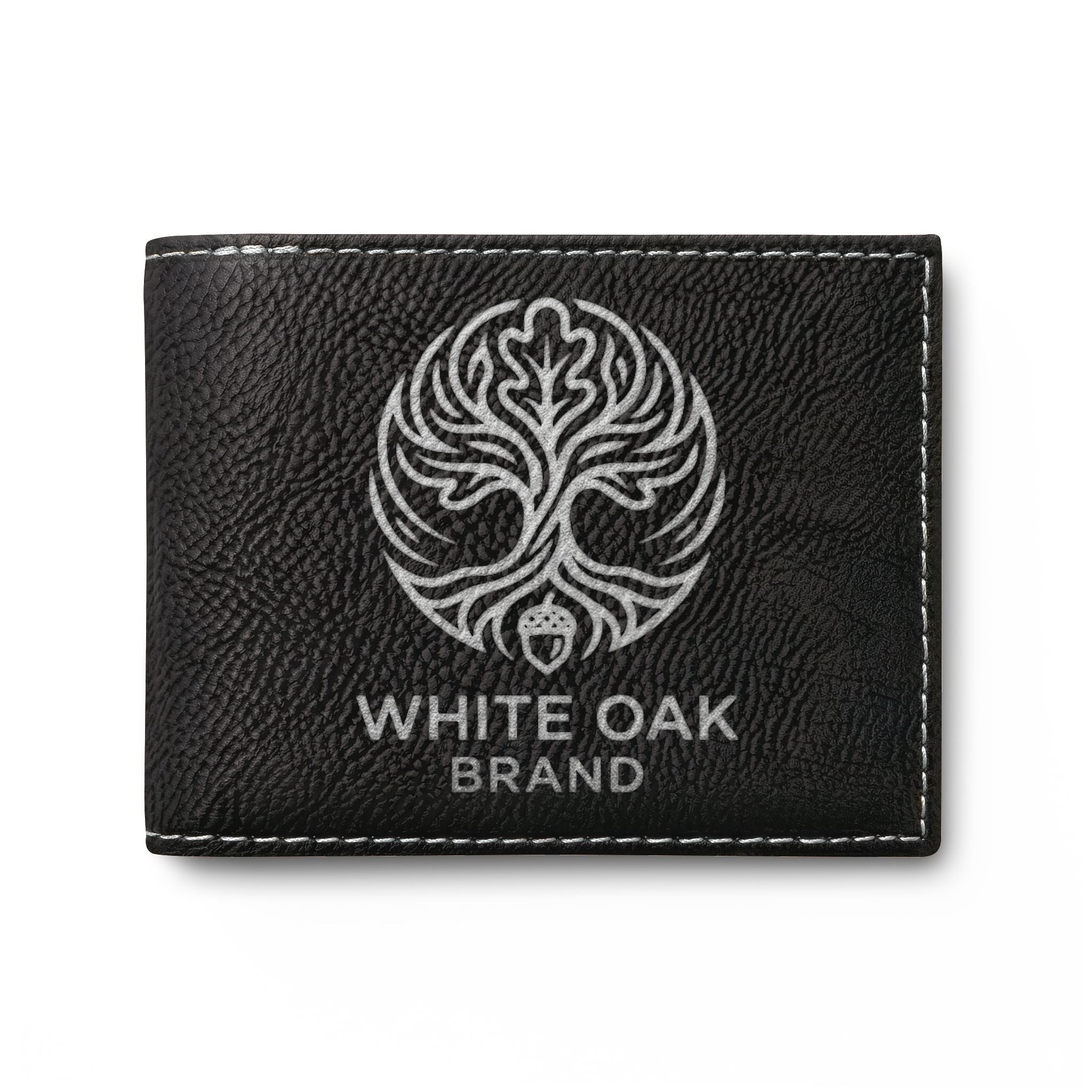 Leather Bi-Fold Wallet — White Oak Brand Tree Logo
