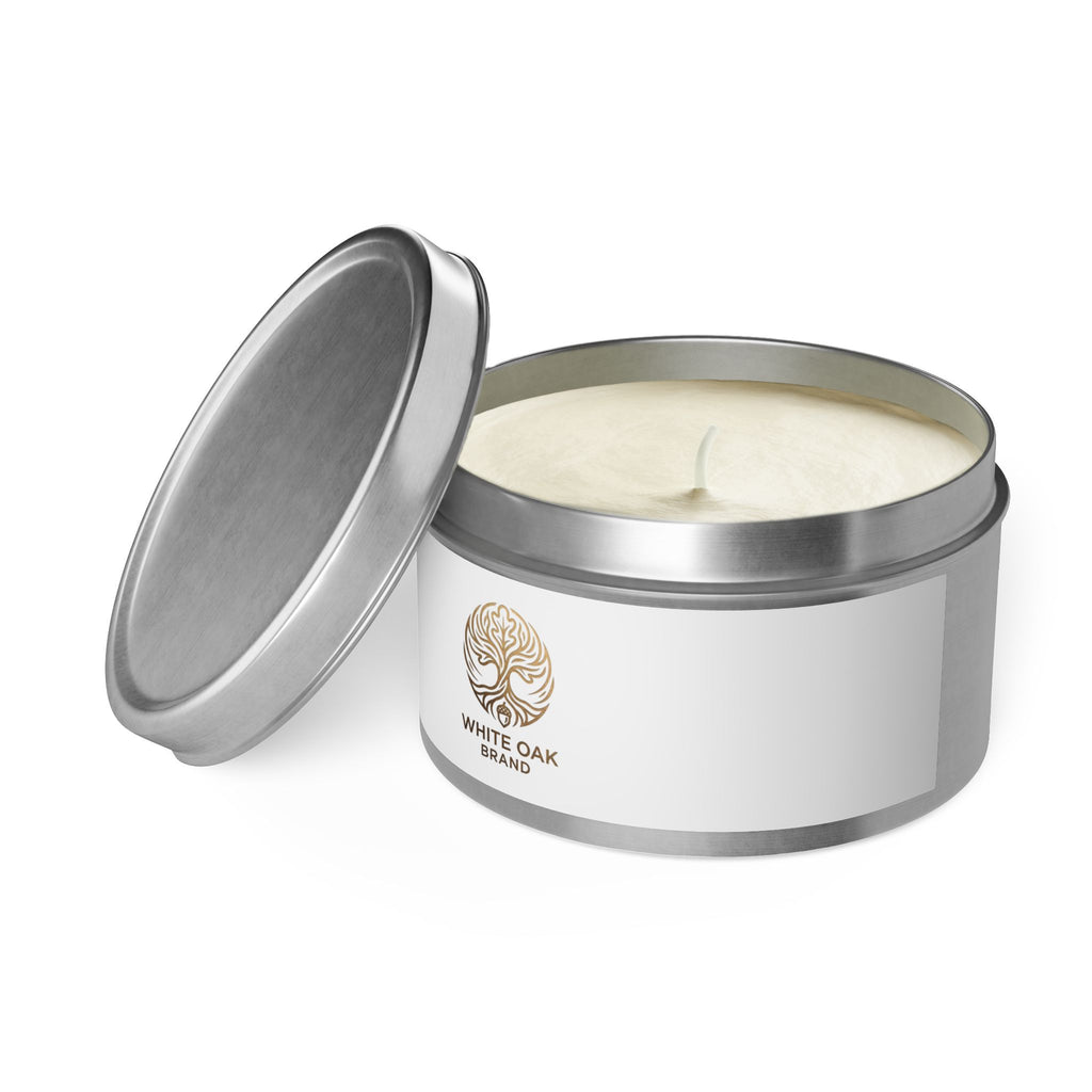 White Oak Tin Candle — Woodsy Aromatic Soy Candle in Travel Tin