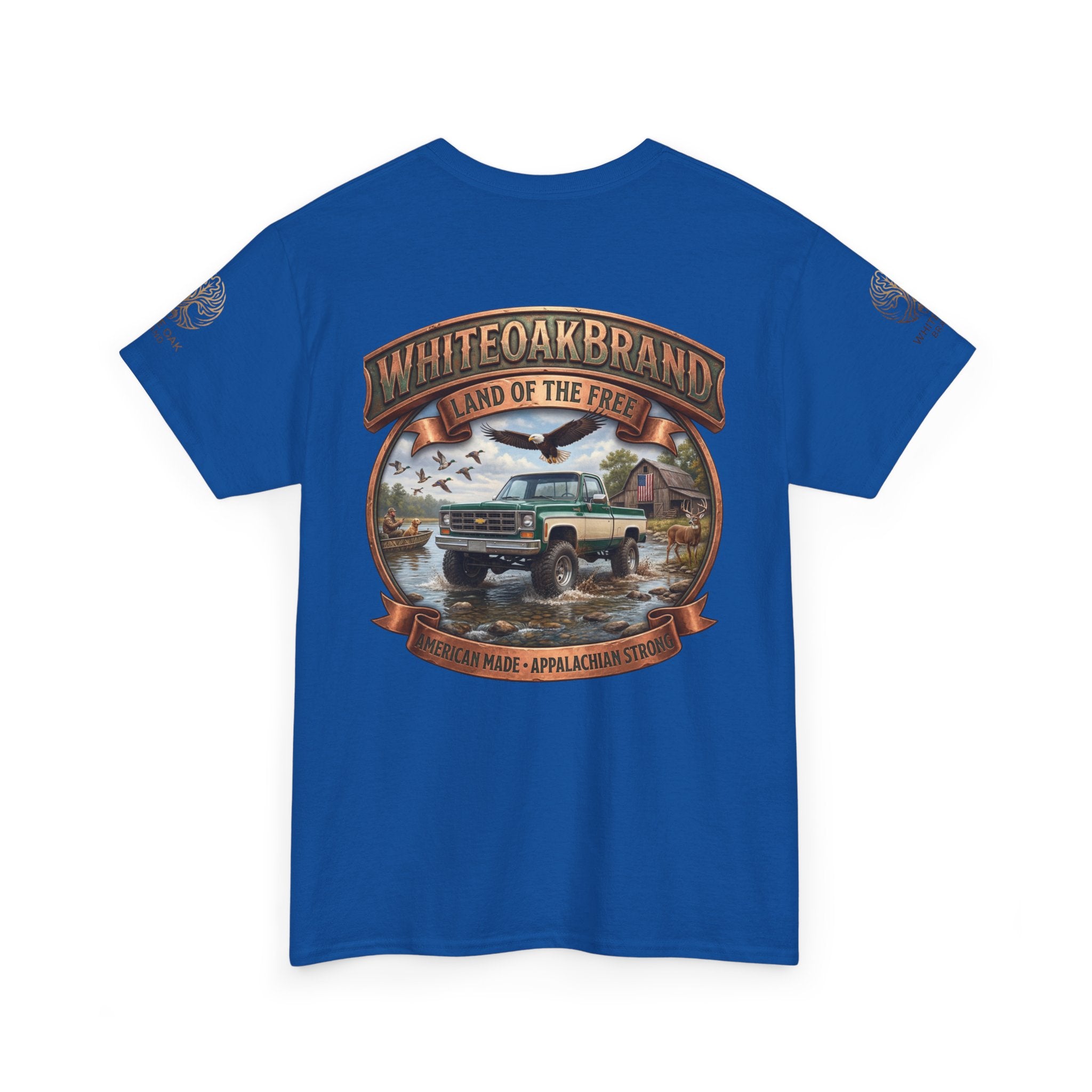 Vintage Truck Graphic Tee – WhiteOakBrand “Land of the Free” Cotton T-Shirt