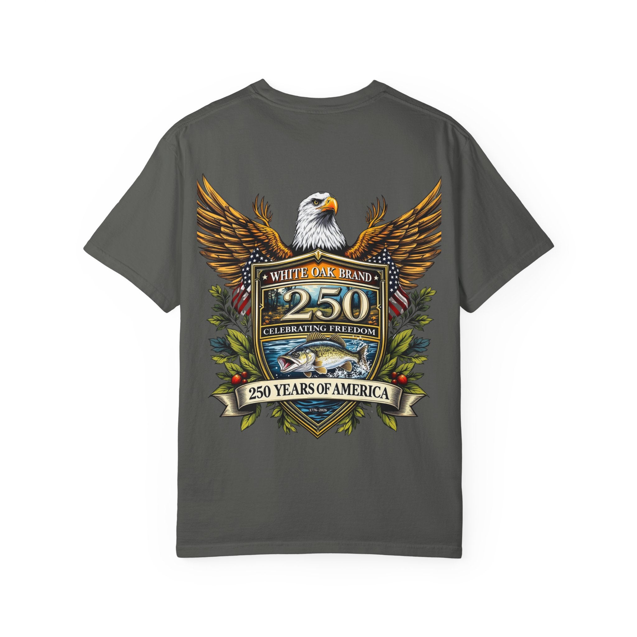 White Oak Brand Logo T-Shirt — Repeated Tree Emblem Tee