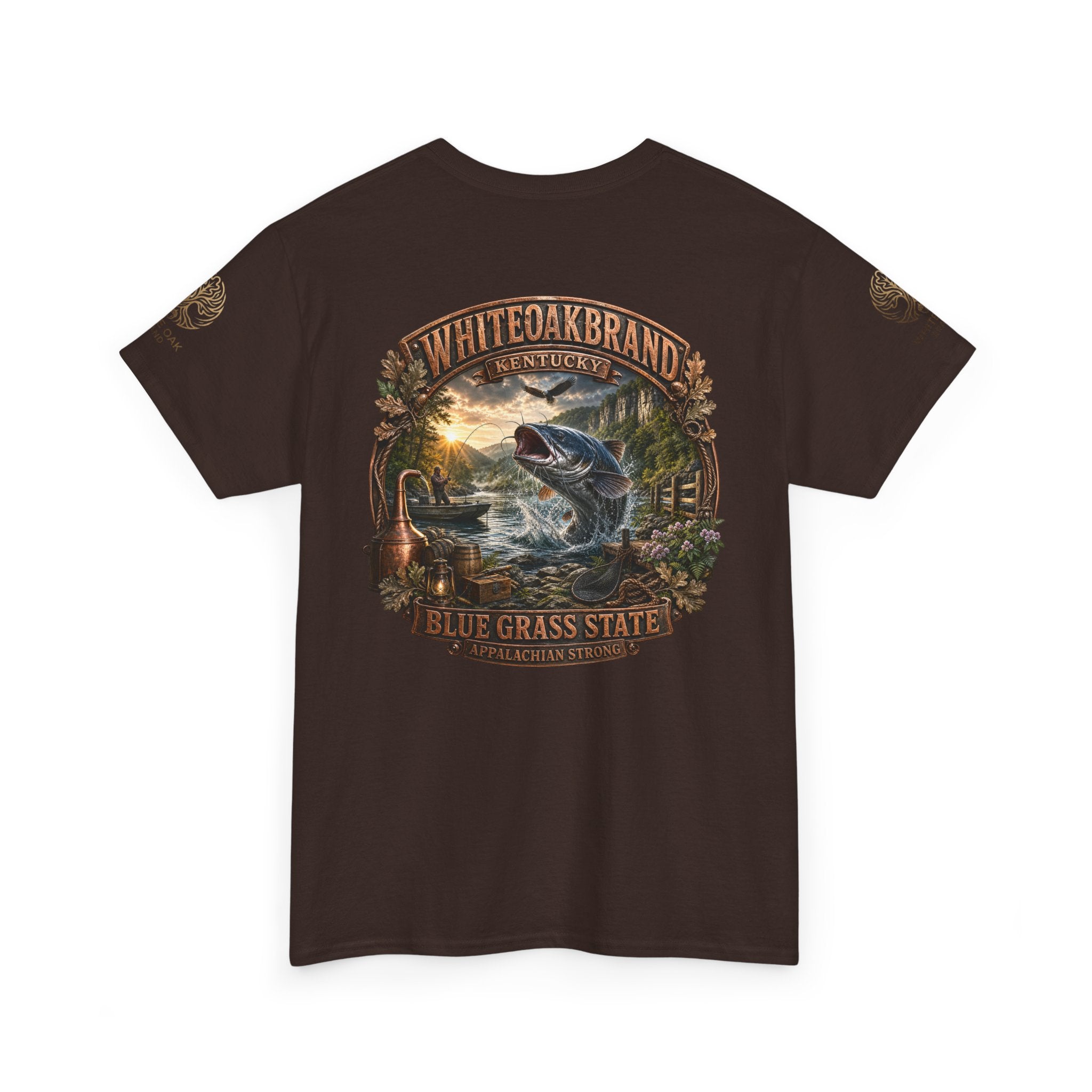 Fishing Graphic Tee — "White Oak Brand" Bluegrass State Catfish Shirt