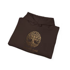 White Oak Brand Hoodie — Sunflowers, Fox & Rustic Nature Graphic