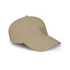 Red Low-Profile Baseball Cap — Gold White Oak Brand Tree Logo