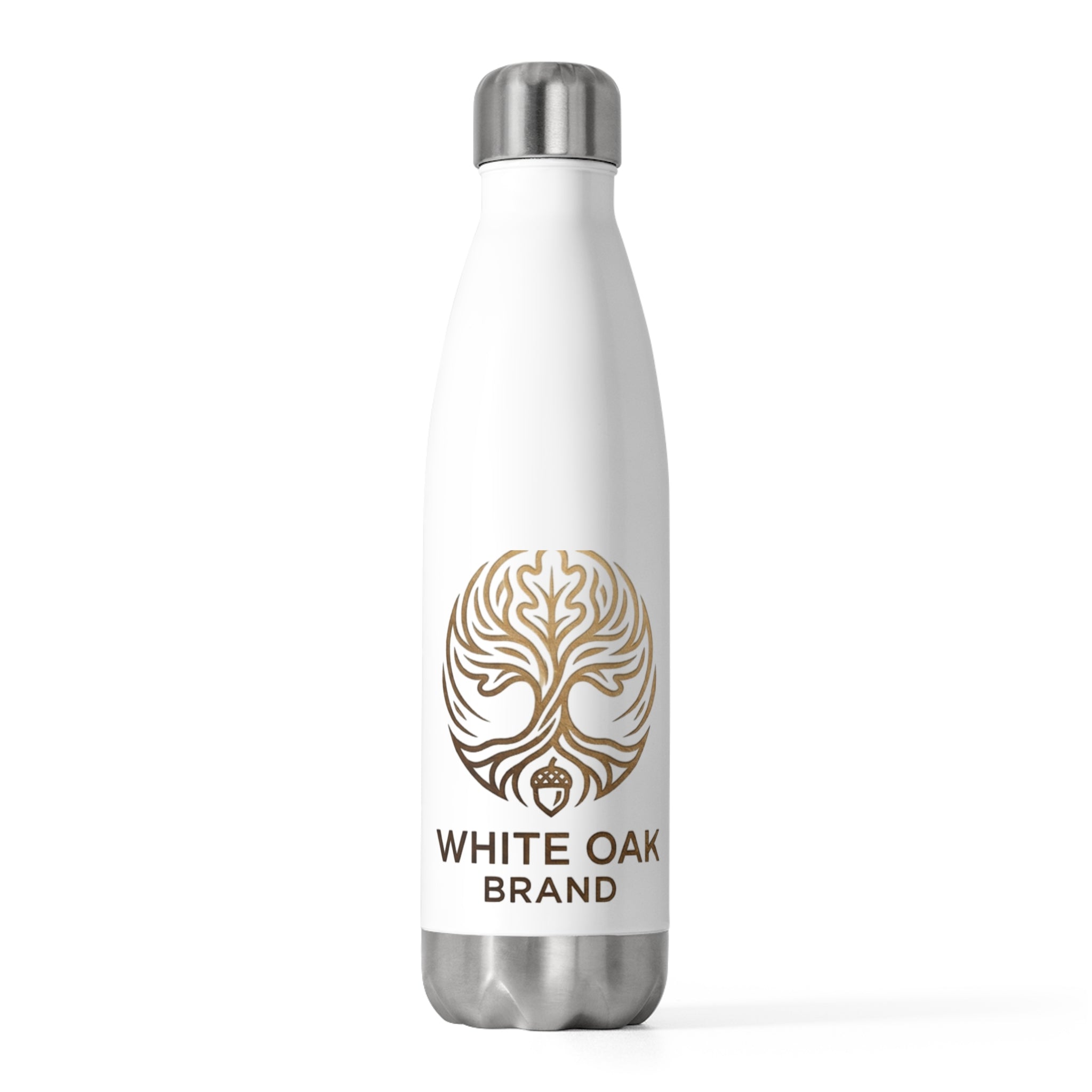 Insulated Bottle — White Oak Brand Gold Tree Logo 20oz Stainless Water Bottle