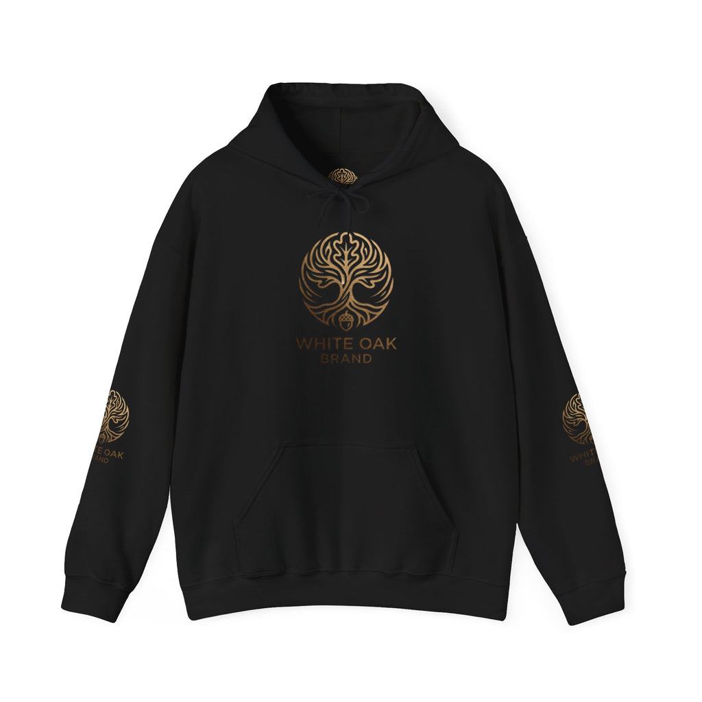 White Oak Brand Hoodie — Sunflowers, Fox & Rustic Nature Graphic