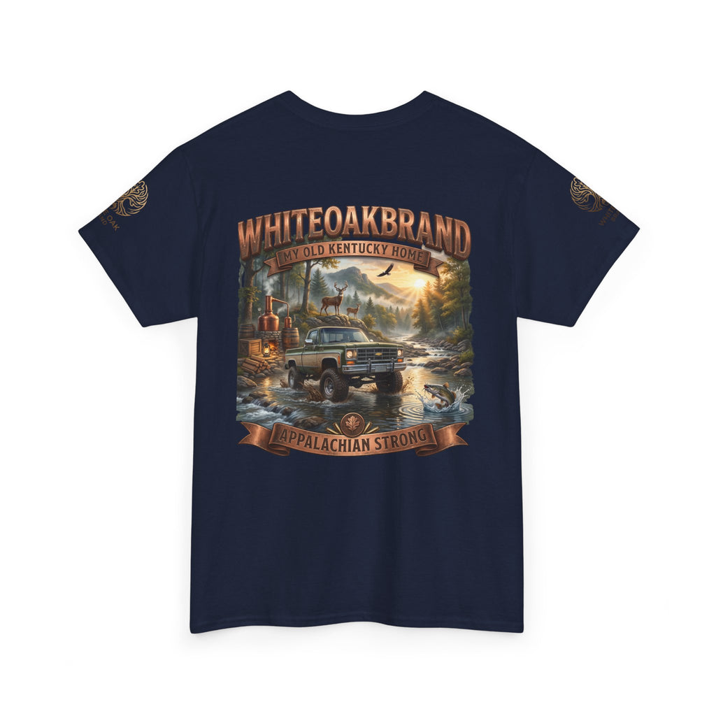 T-Shirt — White Oak Brand Appalachian Strength Graphic Tee (Truck, Mountains & River)