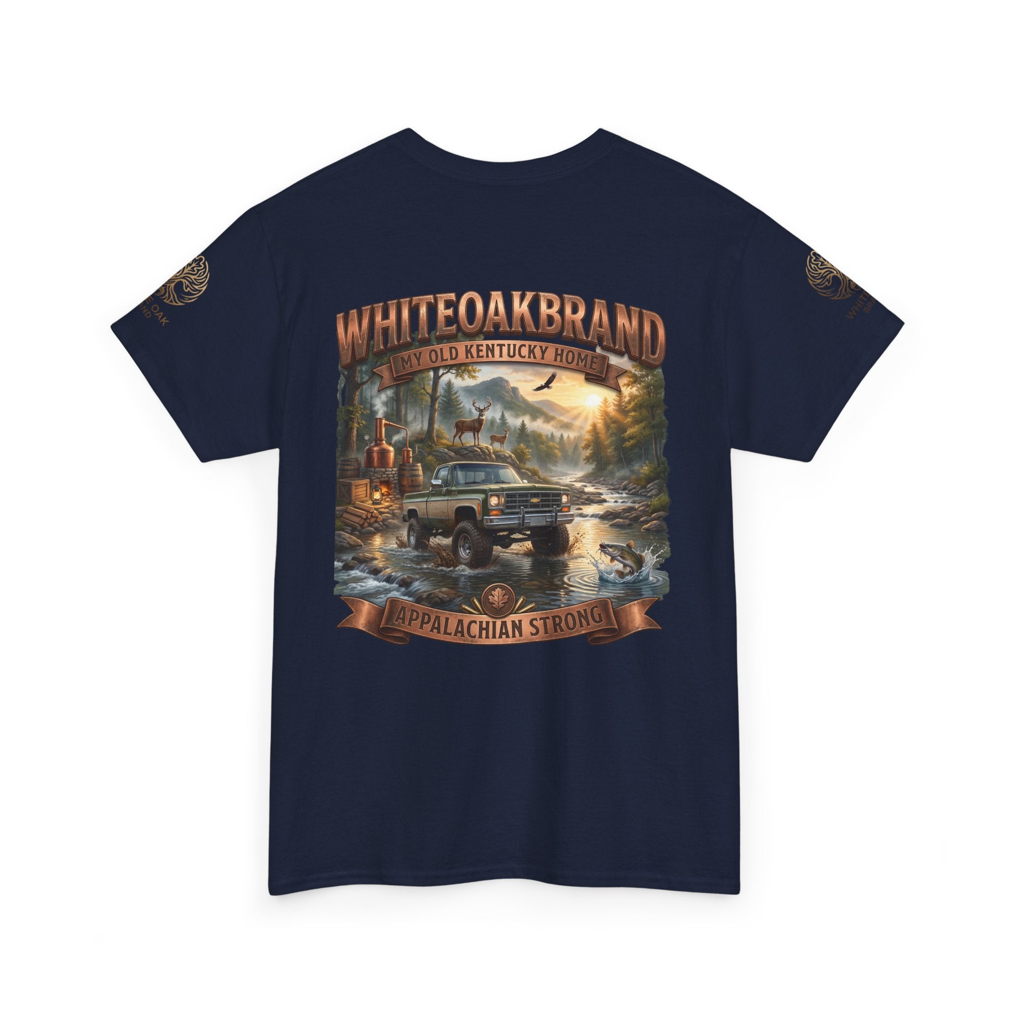T-Shirt — White Oak Brand Appalachian Strength Graphic Tee (Truck, Mountains & River)