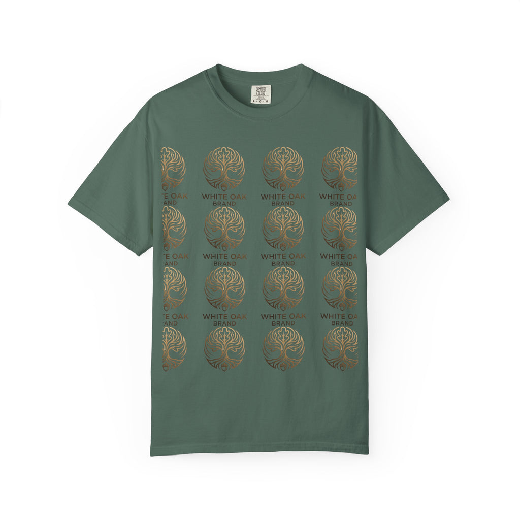 White Oak Brand Repeat Logo T-Shirt — Vintage Tree Skull Graphic Tee