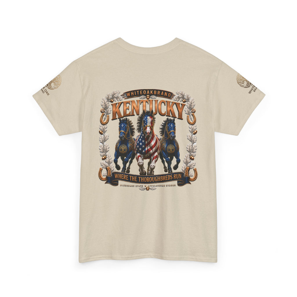 Kentucky Horse Team Graphic Tee — White Oak Bourbon Vintage-Style T-Shirt