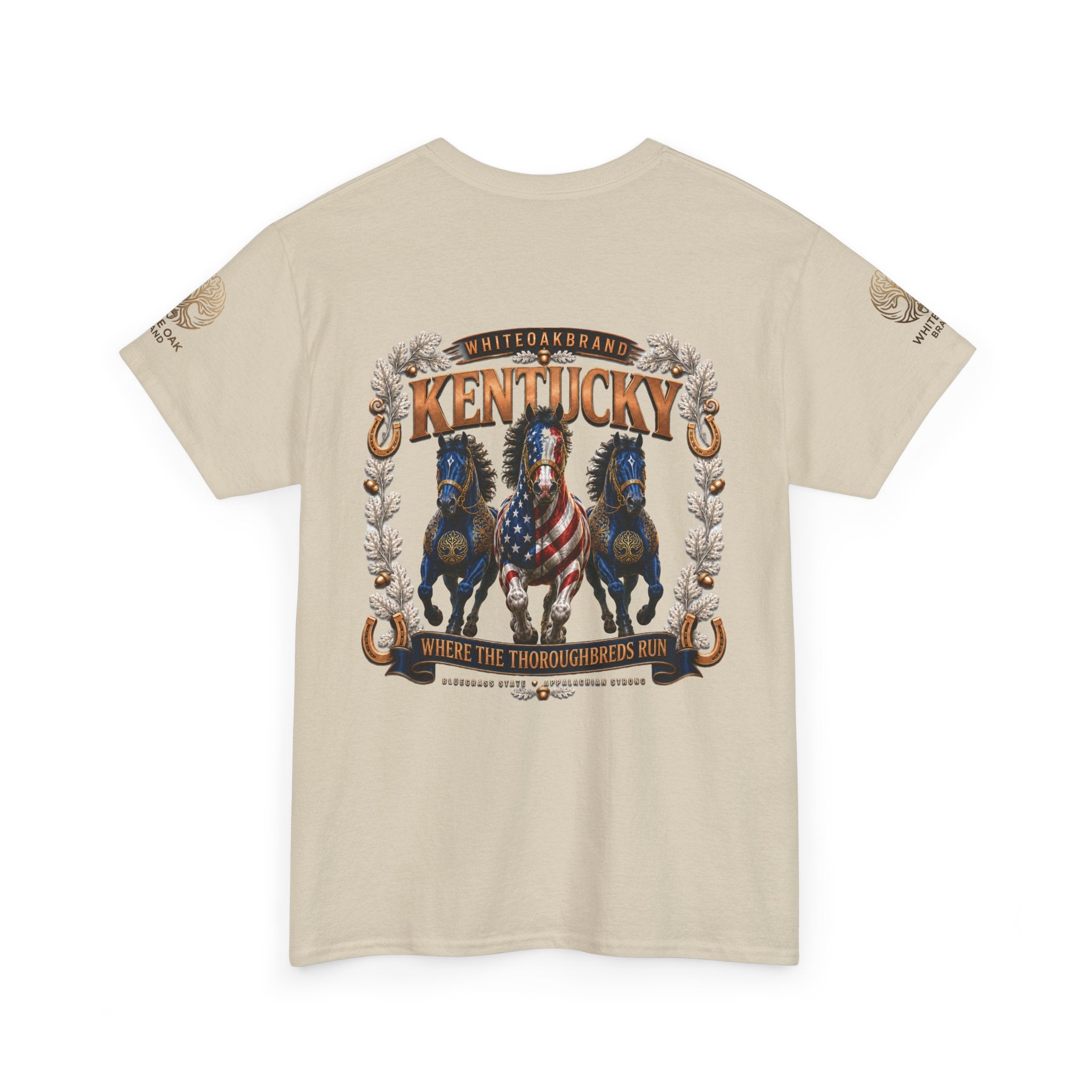 Kentucky Horse Team Graphic Tee — White Oak Bourbon Vintage-Style T-Shirt