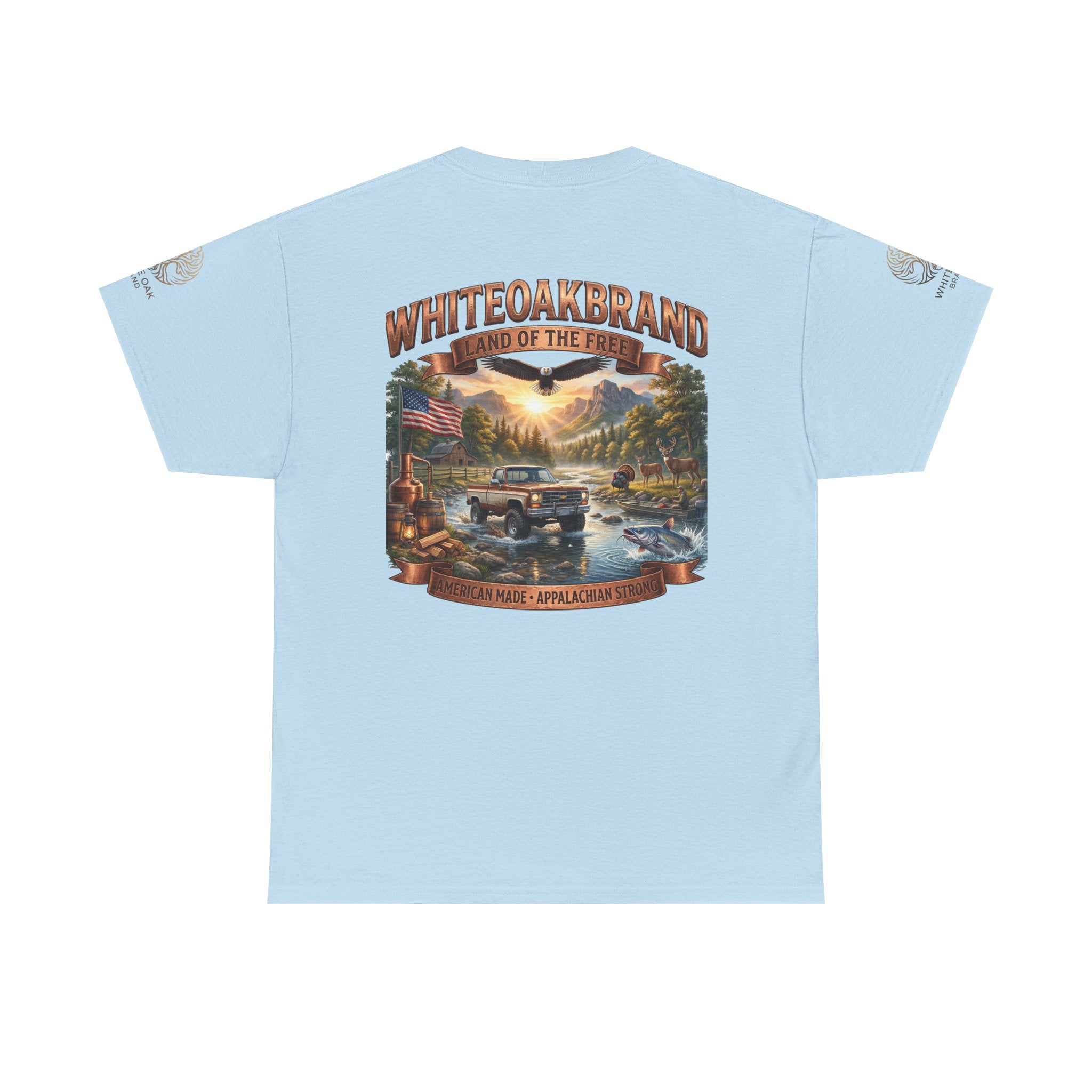 White Oak Brand 'Land of the Free' Graphic Tee — Patriotic Outdoorsman T-Shirt