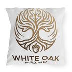 White Oak Brand Outdoor Pillow – Rustic Tree & Acorn Patio Cushion