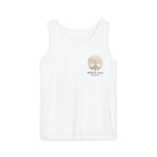 White Oak Brand Tank Top — Minimal Tree Logo Chest Print