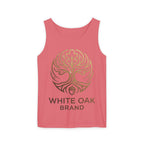 White Oak Brand Logo Tank Top — Minimal Tree Emblem Summer Tank