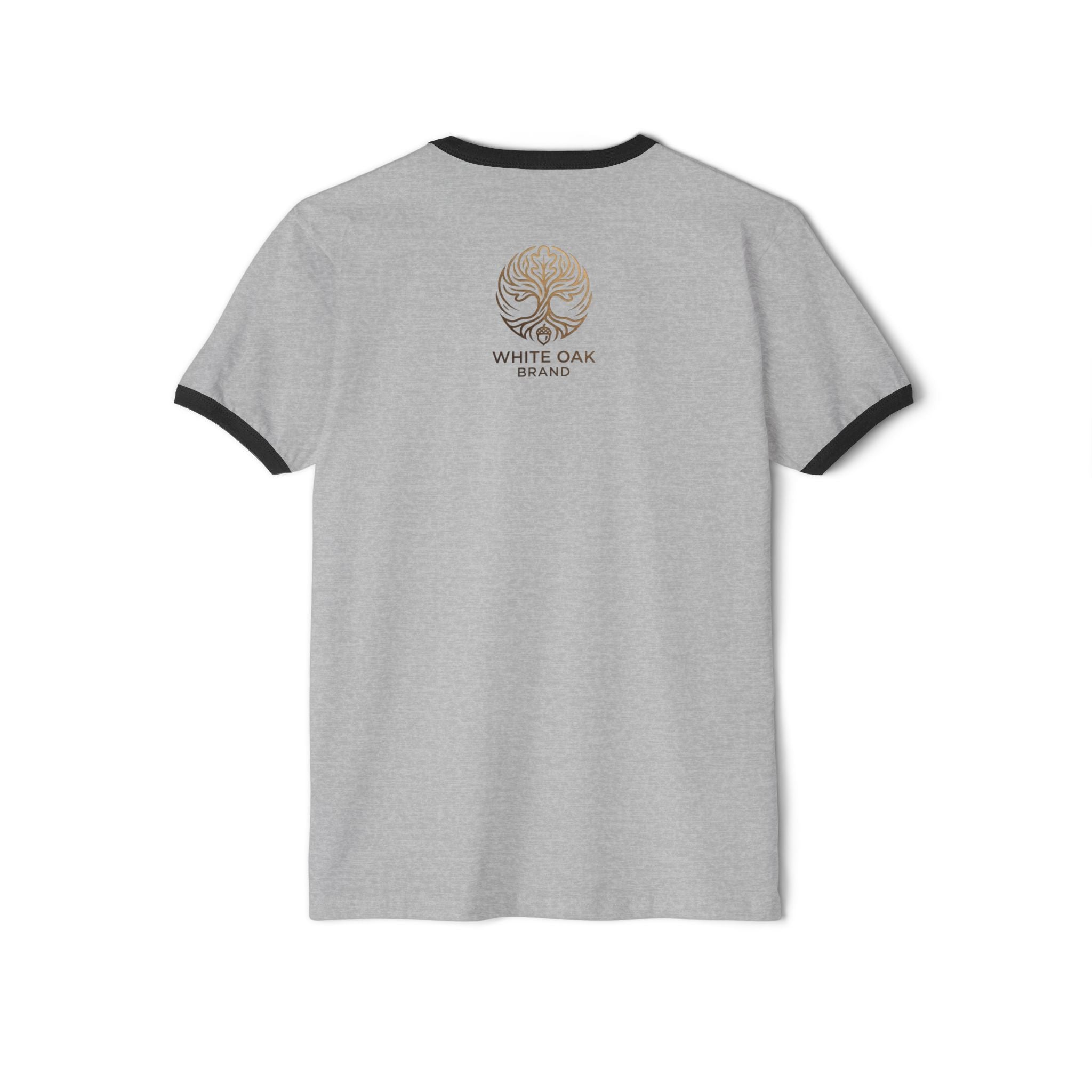 Vintage White Oak Brand Ringer Tee — Woodland Scenic Logo T‑Shirt