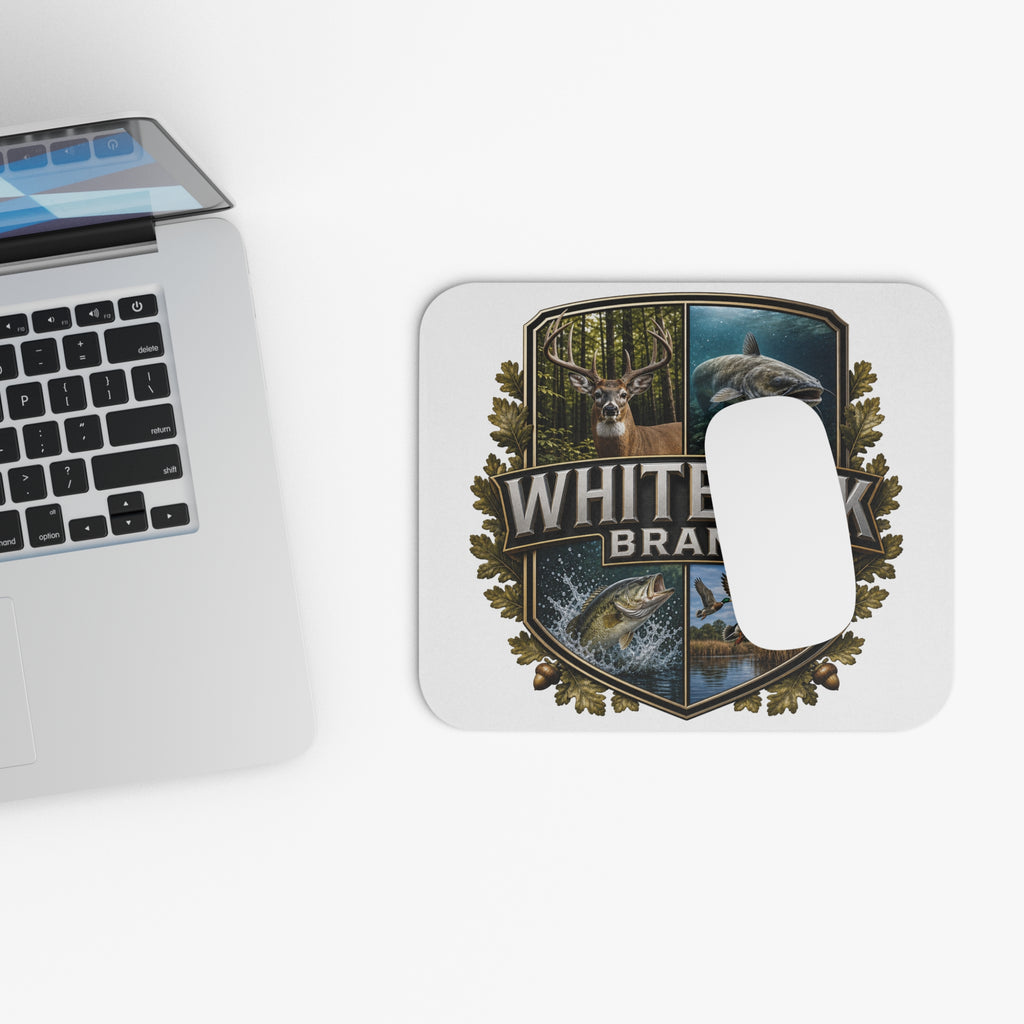 White Oak Brand Wildlife Mouse Pad — Deer, Fish & Duck Outdoor Desk Mat