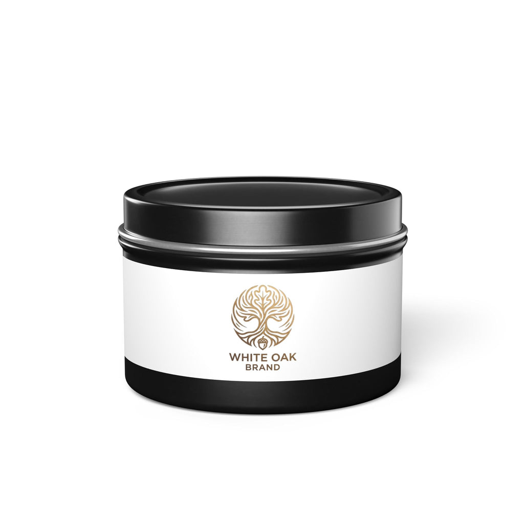 White Oak Tin Candle — Woodsy Aromatic Soy Candle in Travel Tin