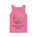 White Oak Brand Logo Tank Top — Minimal Tree Emblem Summer Tank