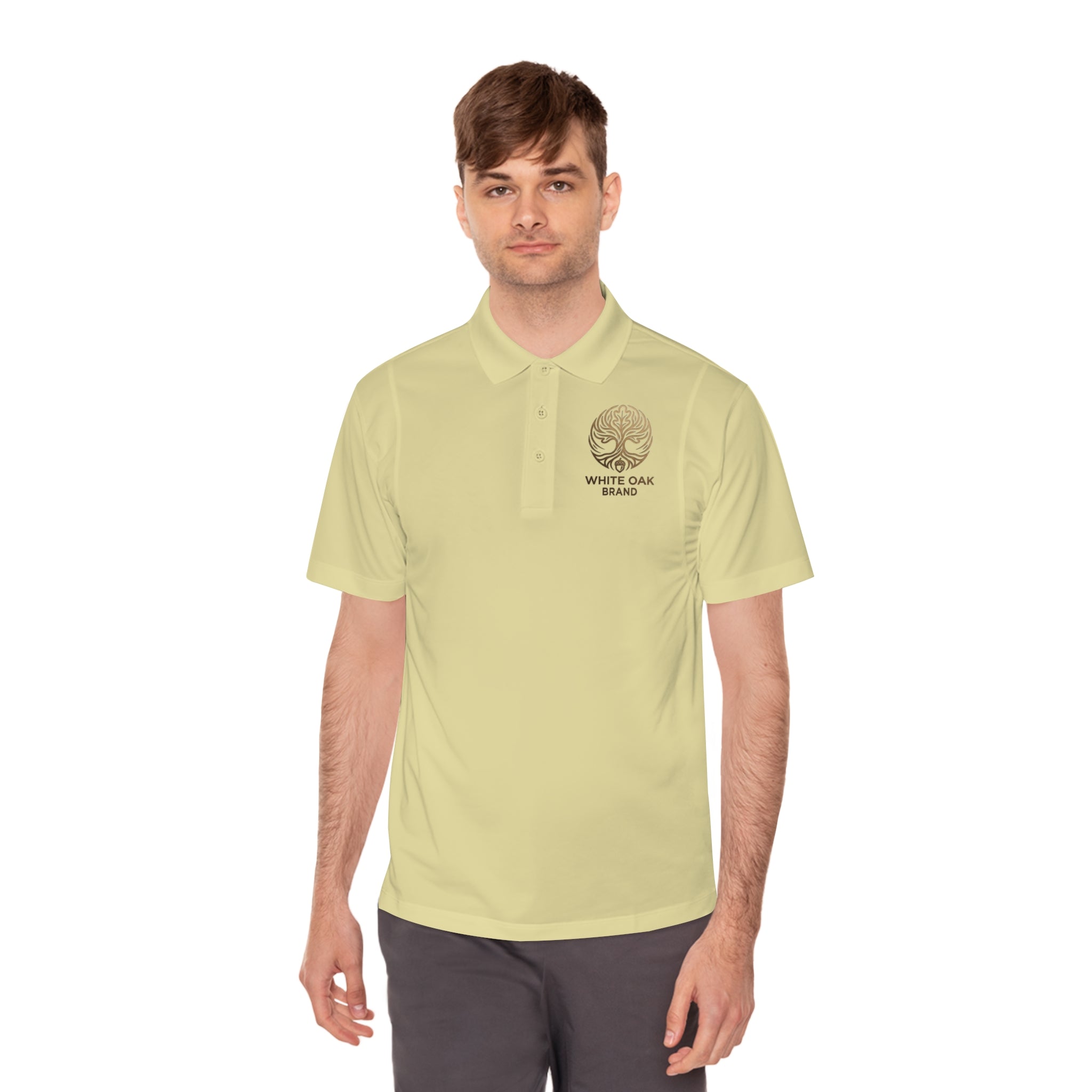 White Oak Brand Men's Polo Shirt — Embroidered Tree Logo