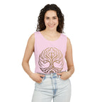 White Oak Brand Logo Tank Top — Minimal Tree Emblem Summer Tank