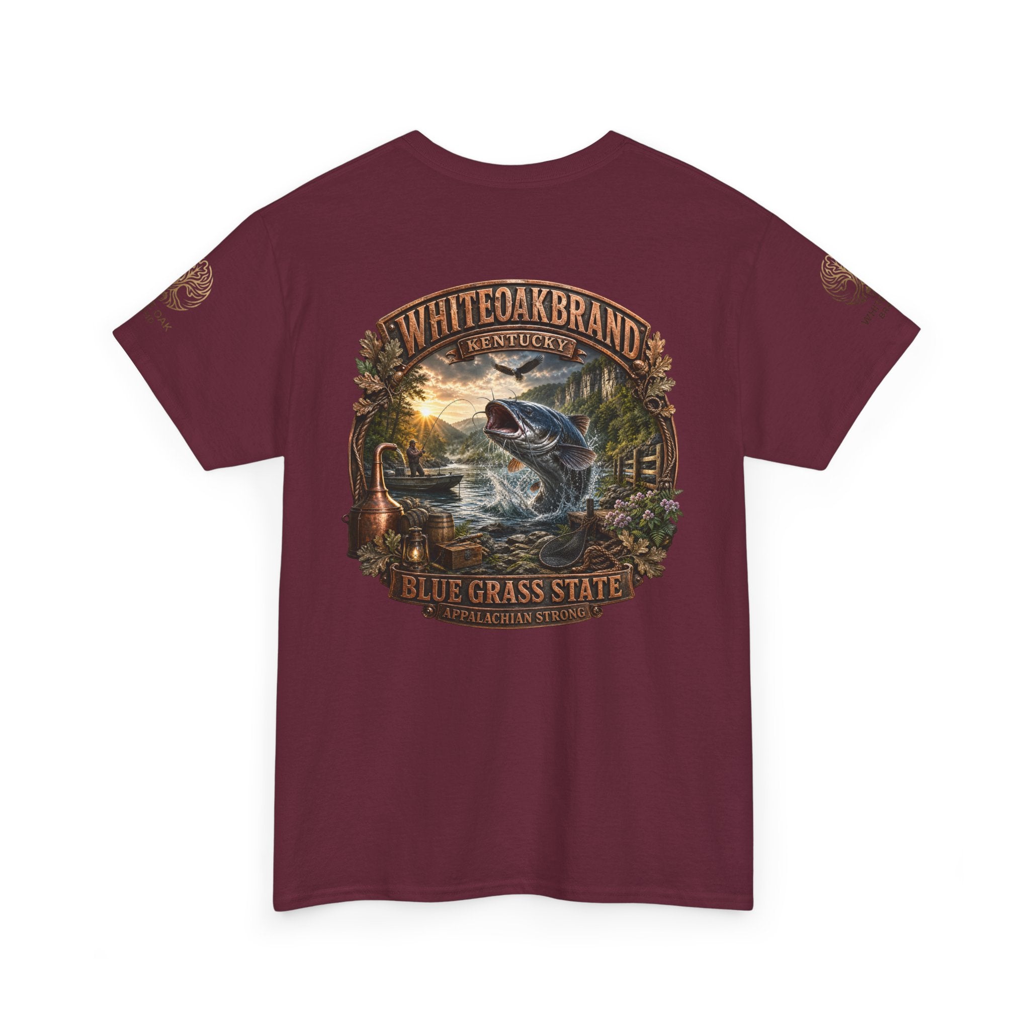 Fishing Graphic Tee — "White Oak Brand" Bluegrass State Catfish Shirt