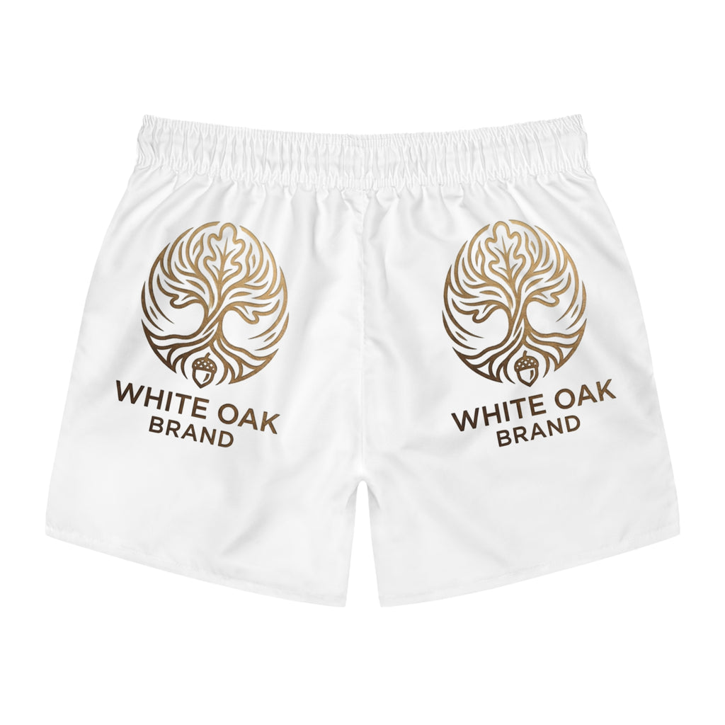 White Oak Brand Swim Trunks – Beach Shorts with Gold Tree Logo