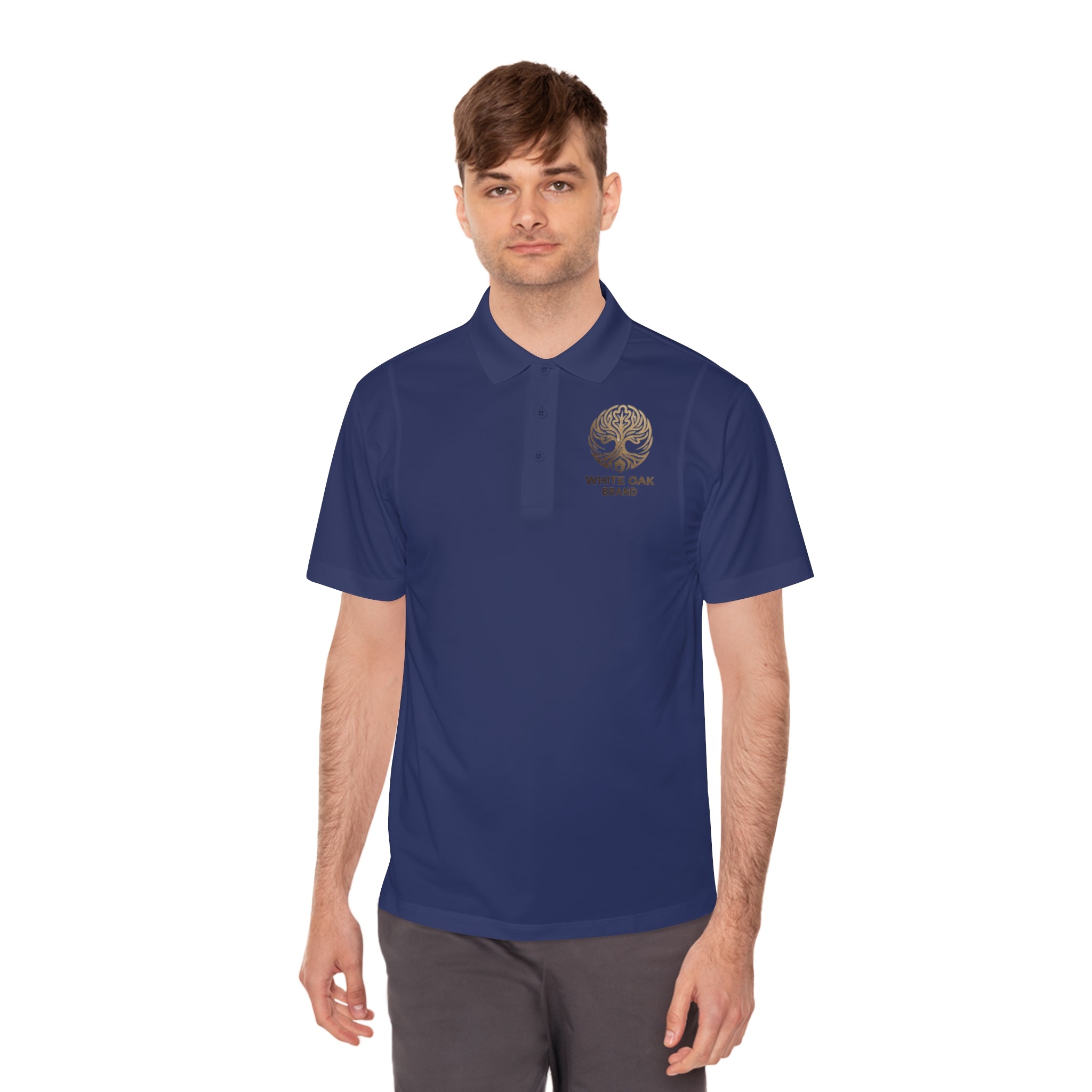 White Oak Brand Men's Polo Shirt — Embroidered Tree Logo