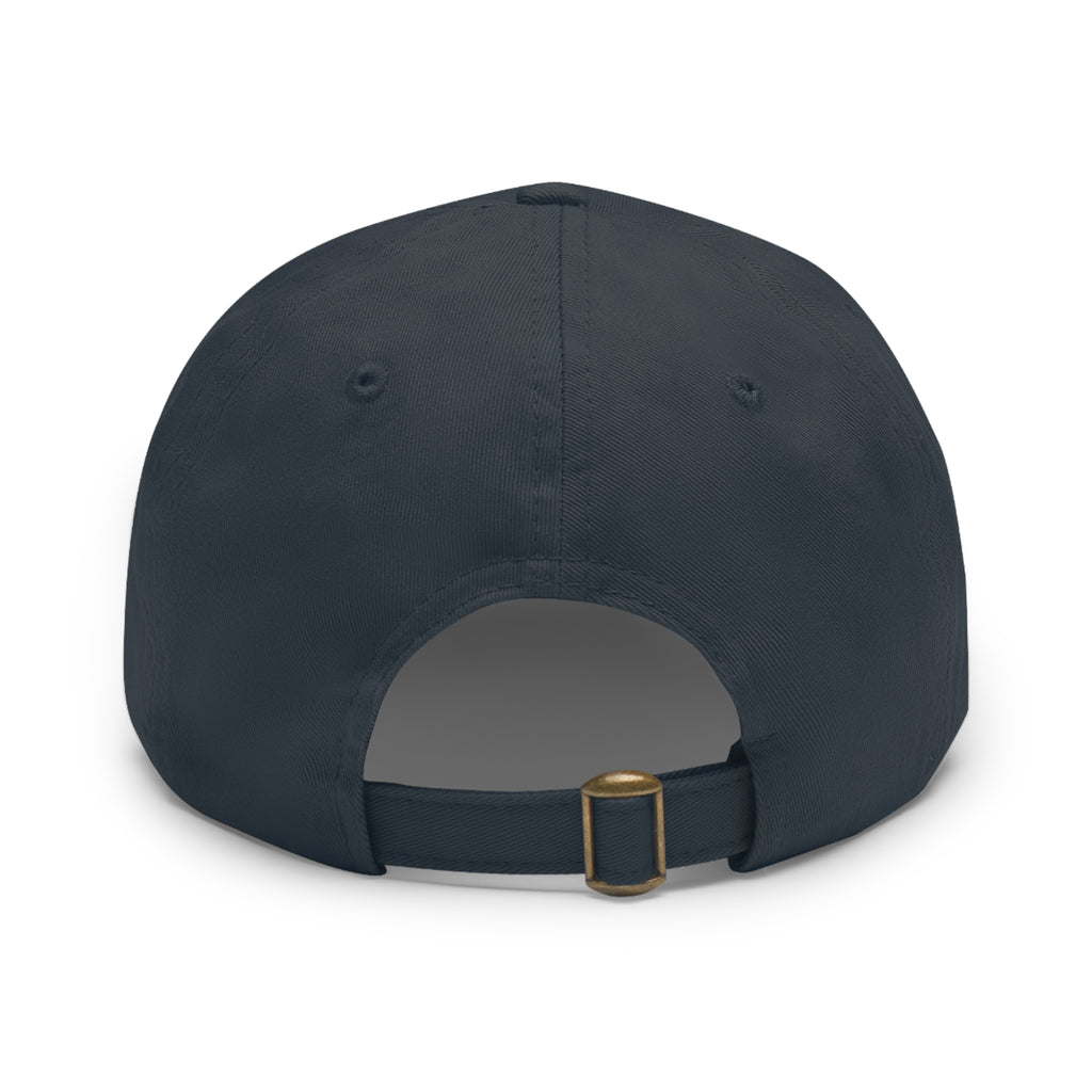 White Oak Leather Patch Dad Hat — Embossed Tree Logo Cap