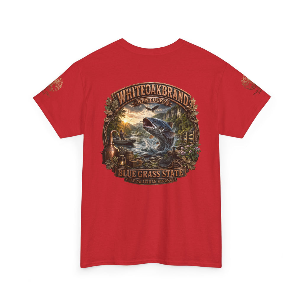 Fishing Graphic Tee — "White Oak Brand" Bluegrass State Catfish Shirt