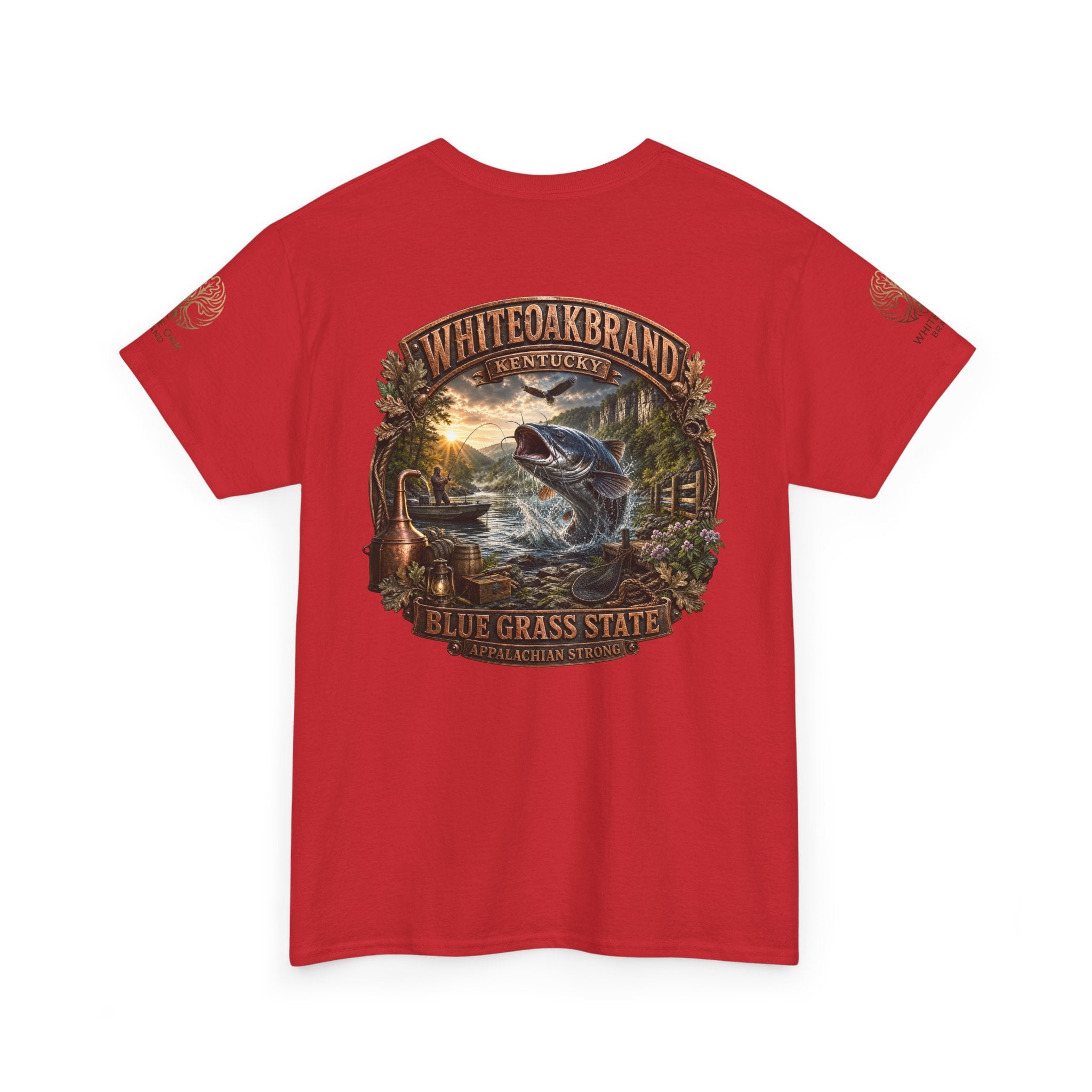 Fishing Graphic Tee — "White Oak Brand" Bluegrass State Catfish Shirt