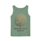 White Oak Brand Logo Tank Top — Minimal Tree Emblem Summer Tank