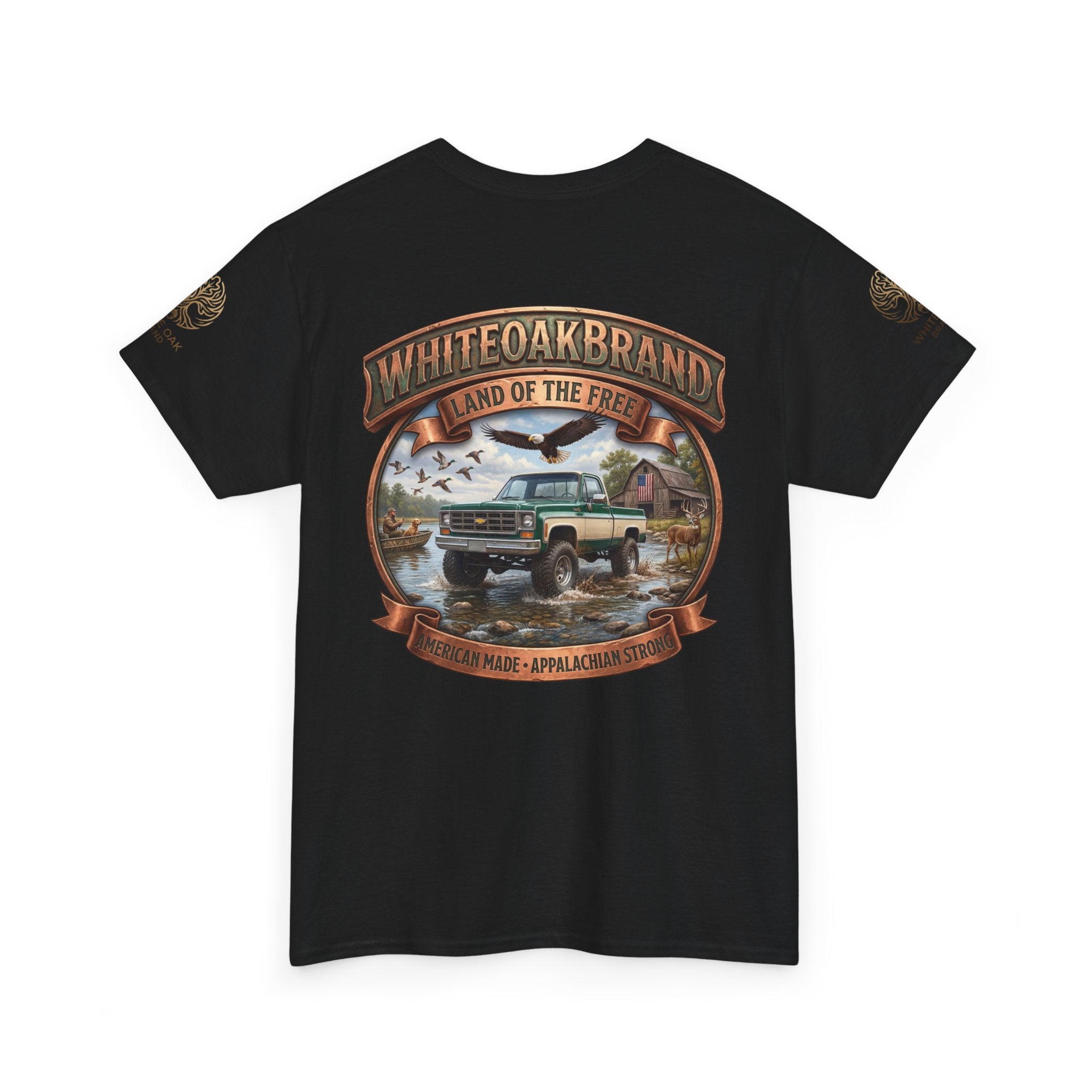 Vintage Truck Graphic Tee – WhiteOakBrand “Land of the Free” Cotton T-Shirt