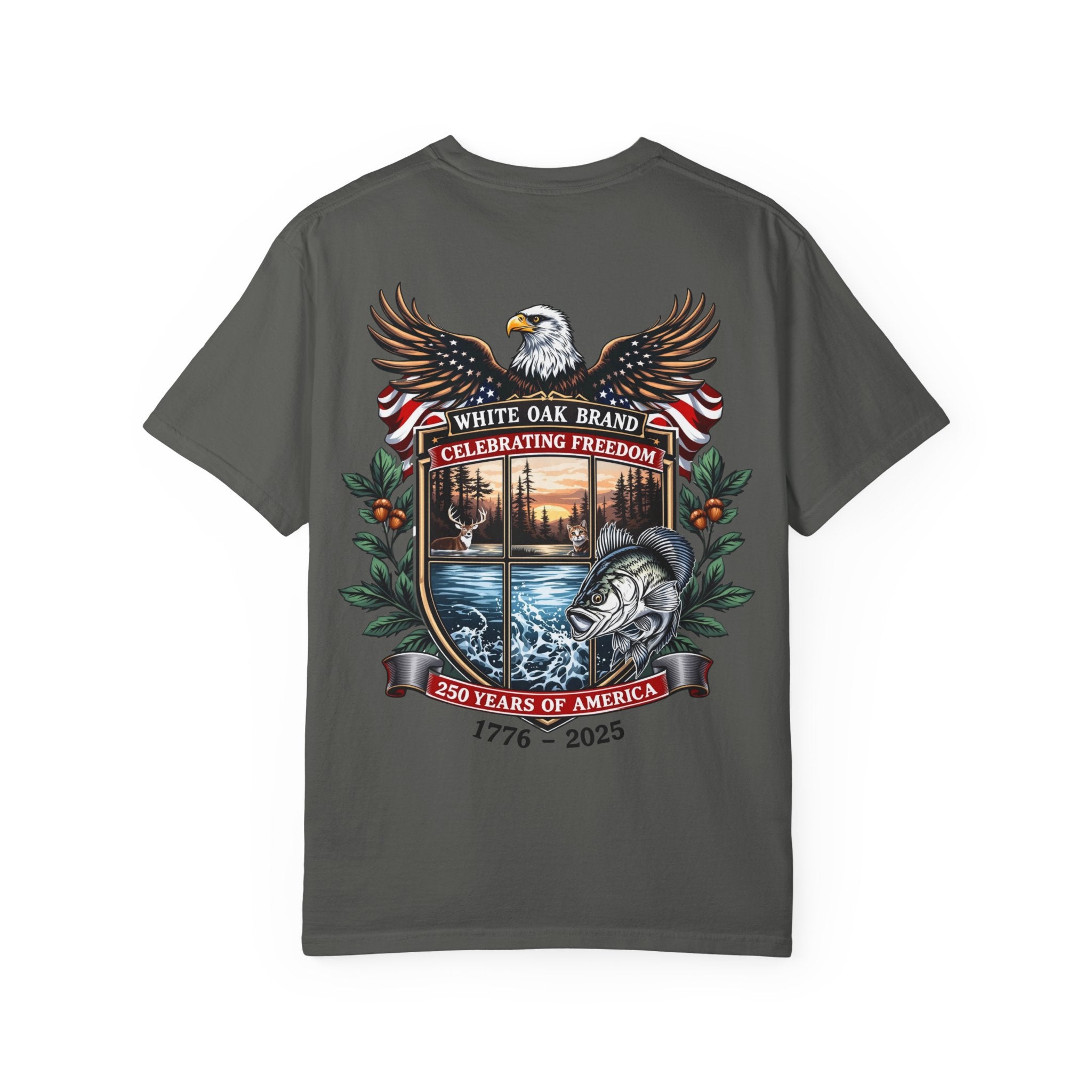 White Oak Brand Repeat Logo T-Shirt — Vintage Tree Skull Graphic Tee