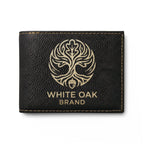Leather Bi-Fold Wallet — White Oak Brand Tree Logo