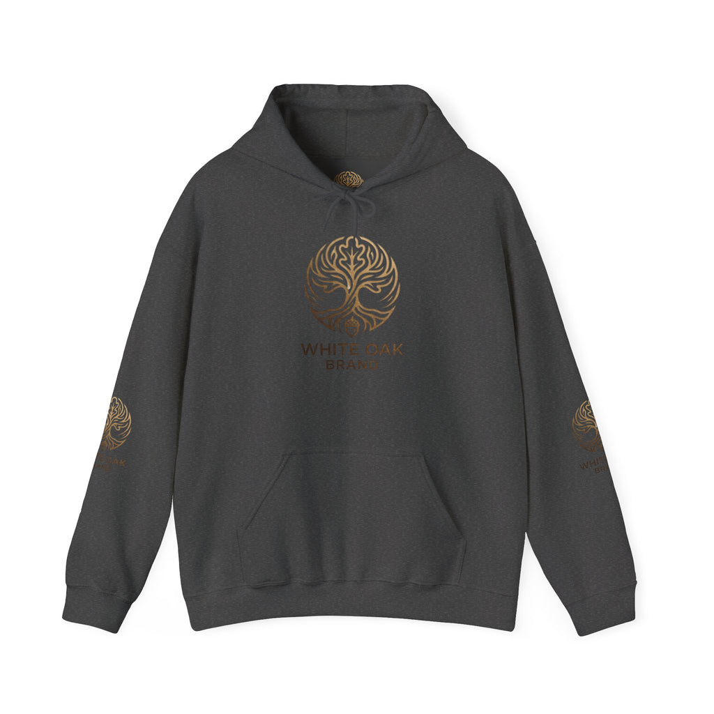 White Oak Brand Hoodie — Sunflowers, Fox & Rustic Nature Graphic