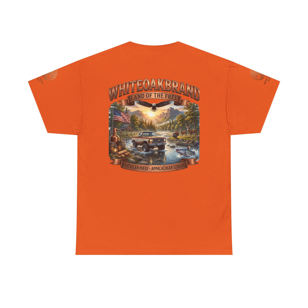 White Oak Brand 'Land of the Free' Graphic Tee — Patriotic Outdoorsman T-Shirt
