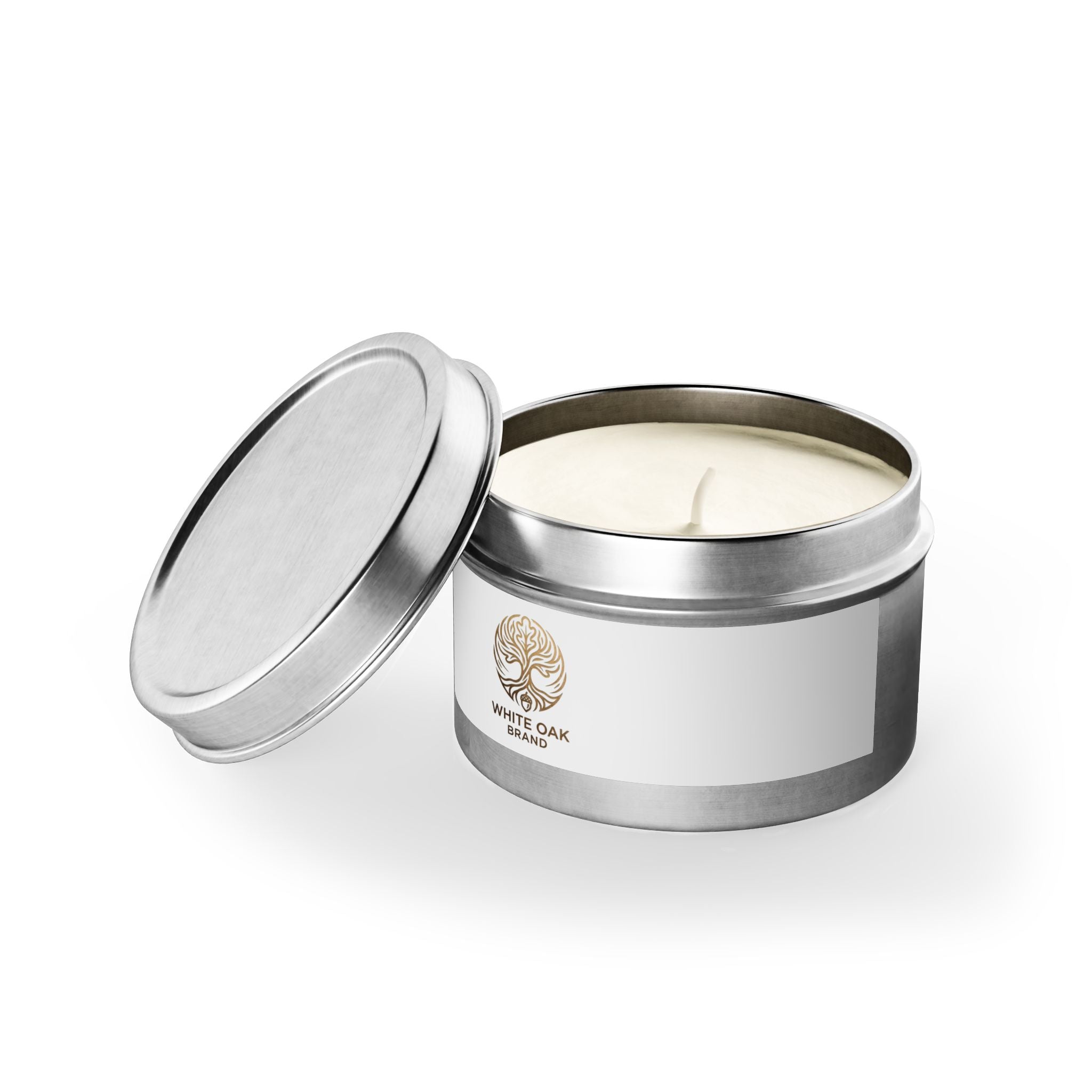 White Oak Tin Candle — Woodsy Aromatic Soy Candle in Travel Tin
