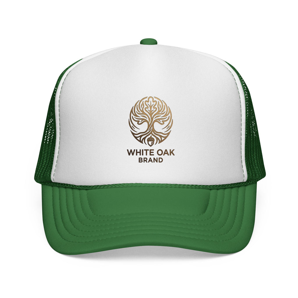 White Oak Brand Trucker Cap — Vintage Tree Logo Mesh Hat