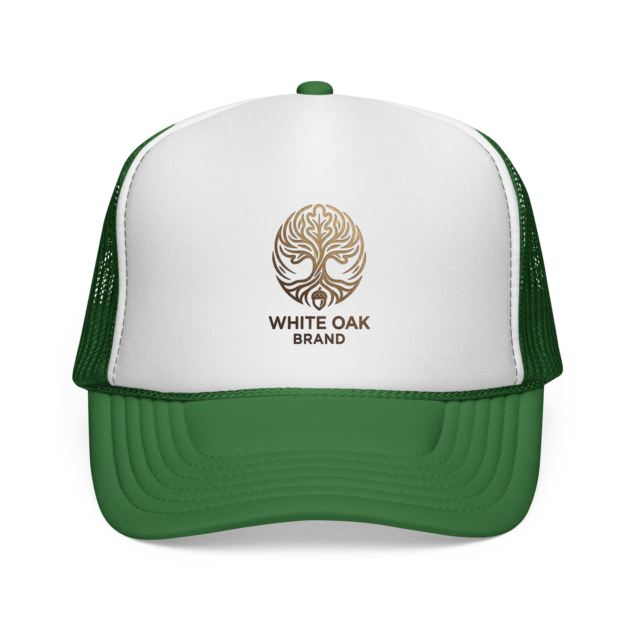 White Oak Brand Trucker Cap — Vintage Tree Logo Mesh Hat