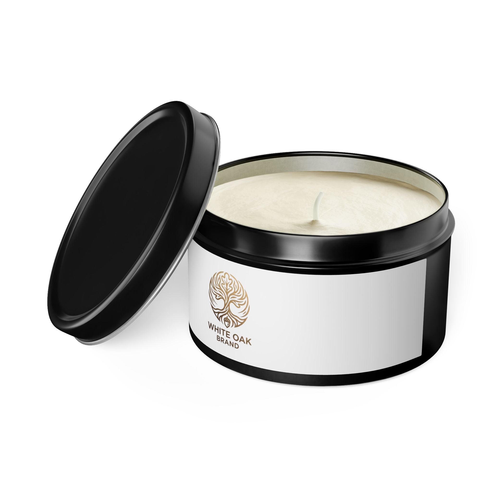 White Oak Tin Candle — Woodsy Aromatic Soy Candle in Travel Tin