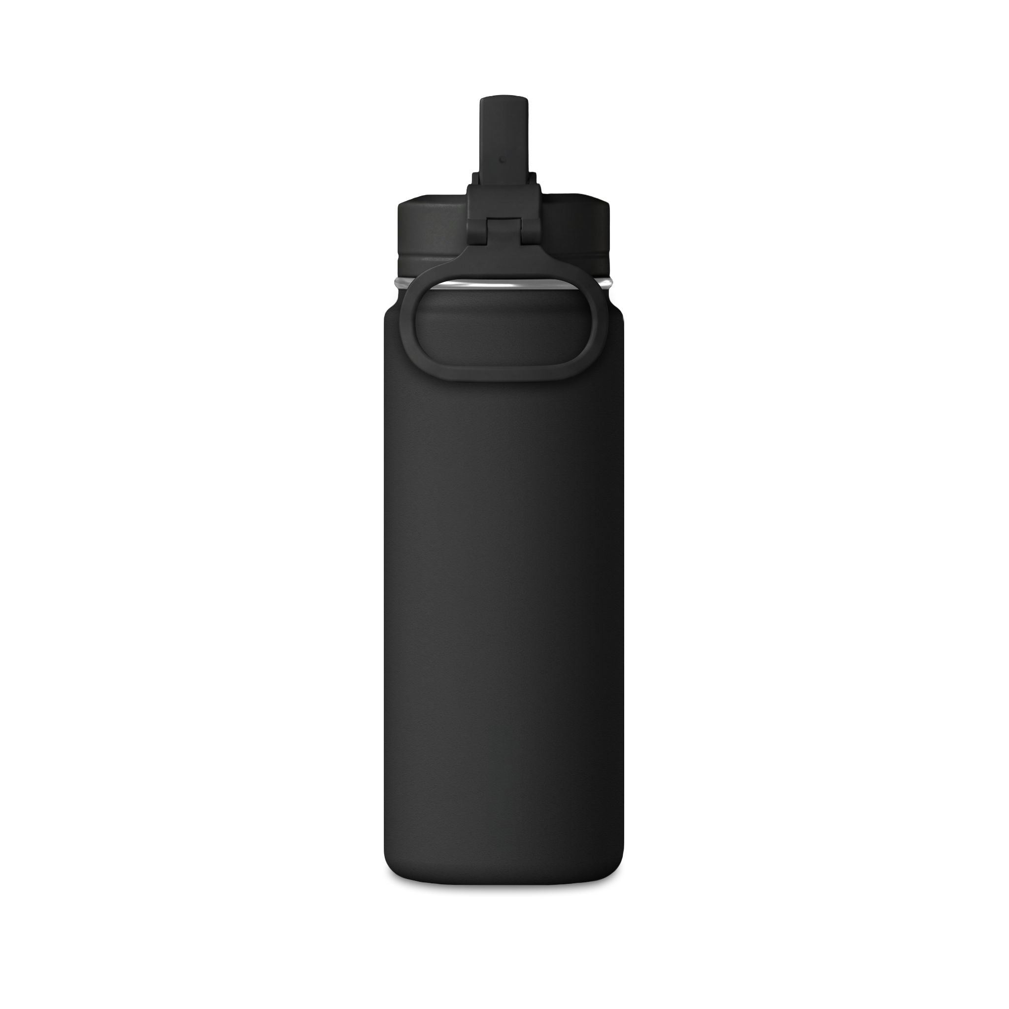 20oz Black Stainless Water Bottle — White Oak Brand Tree Ring Graphic