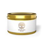 White Oak Tin Candle — Woodsy Aromatic Soy Candle in Travel Tin