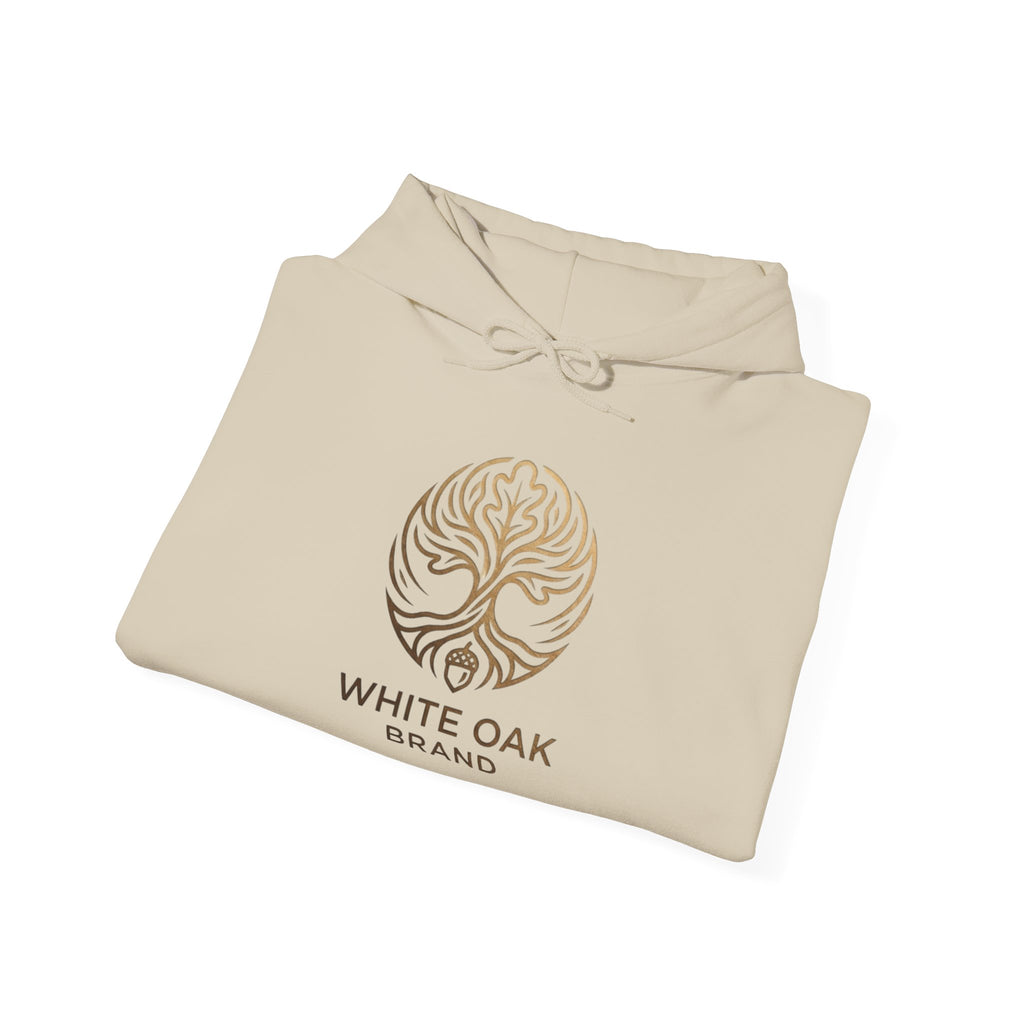 White Oak Brand Hoodie — Sunflowers, Fox & Rustic Nature Graphic